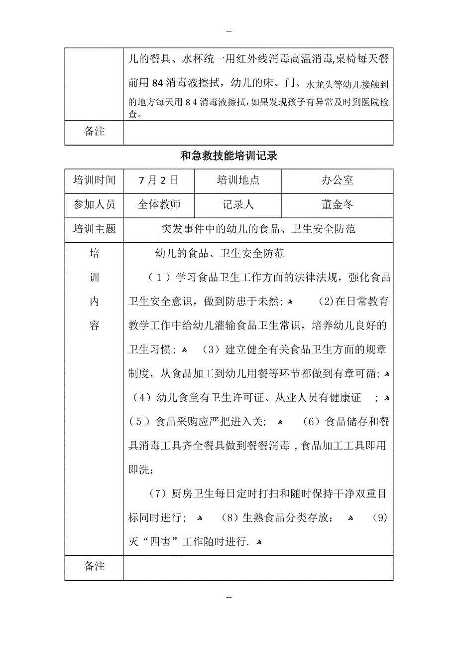 预防儿童伤害和急救技能培训记录好_第4页