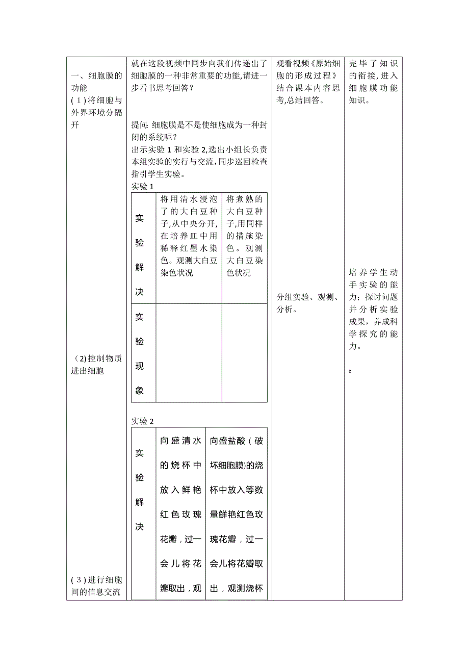 《细胞膜──系统的边界》教学设计_第3页