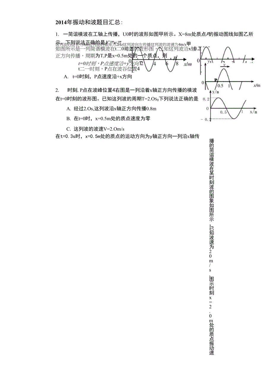 2014振动和波题目汇总_第1页