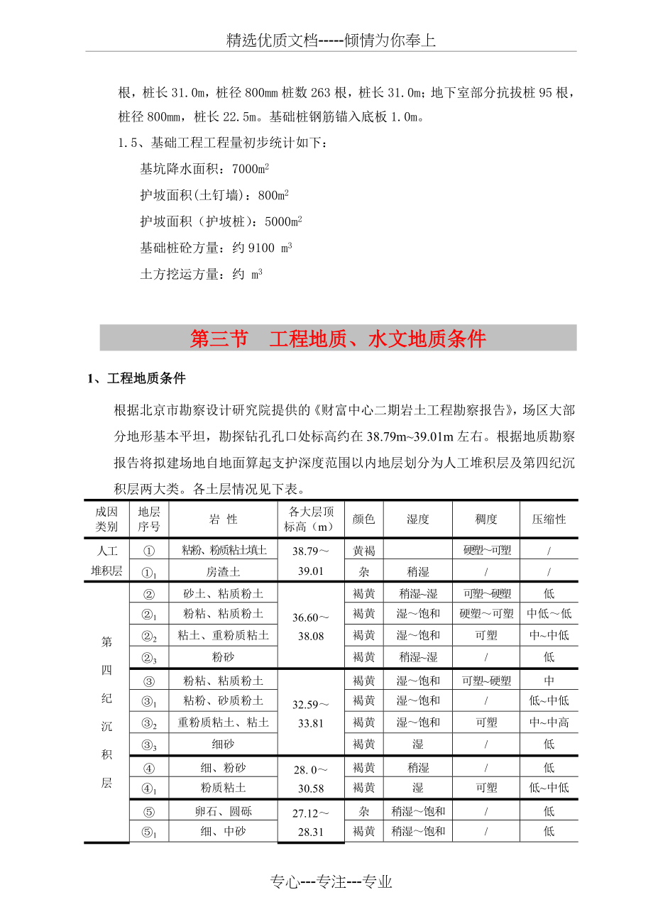 财富中心二期写字楼工程土方降水护坡基础桩设计及施工方案_第4页