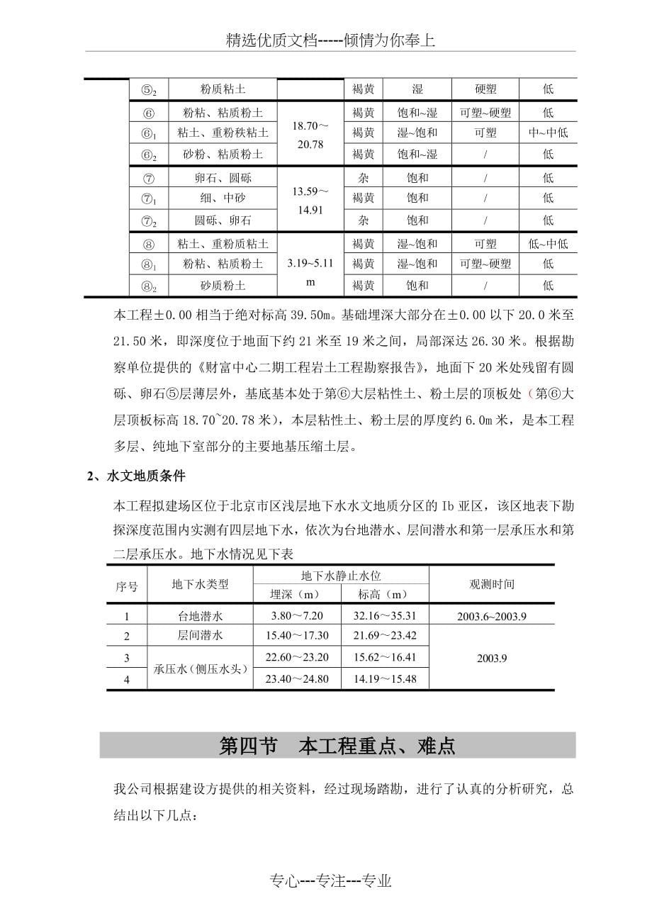 财富中心二期写字楼工程土方降水护坡基础桩设计及施工方案_第5页