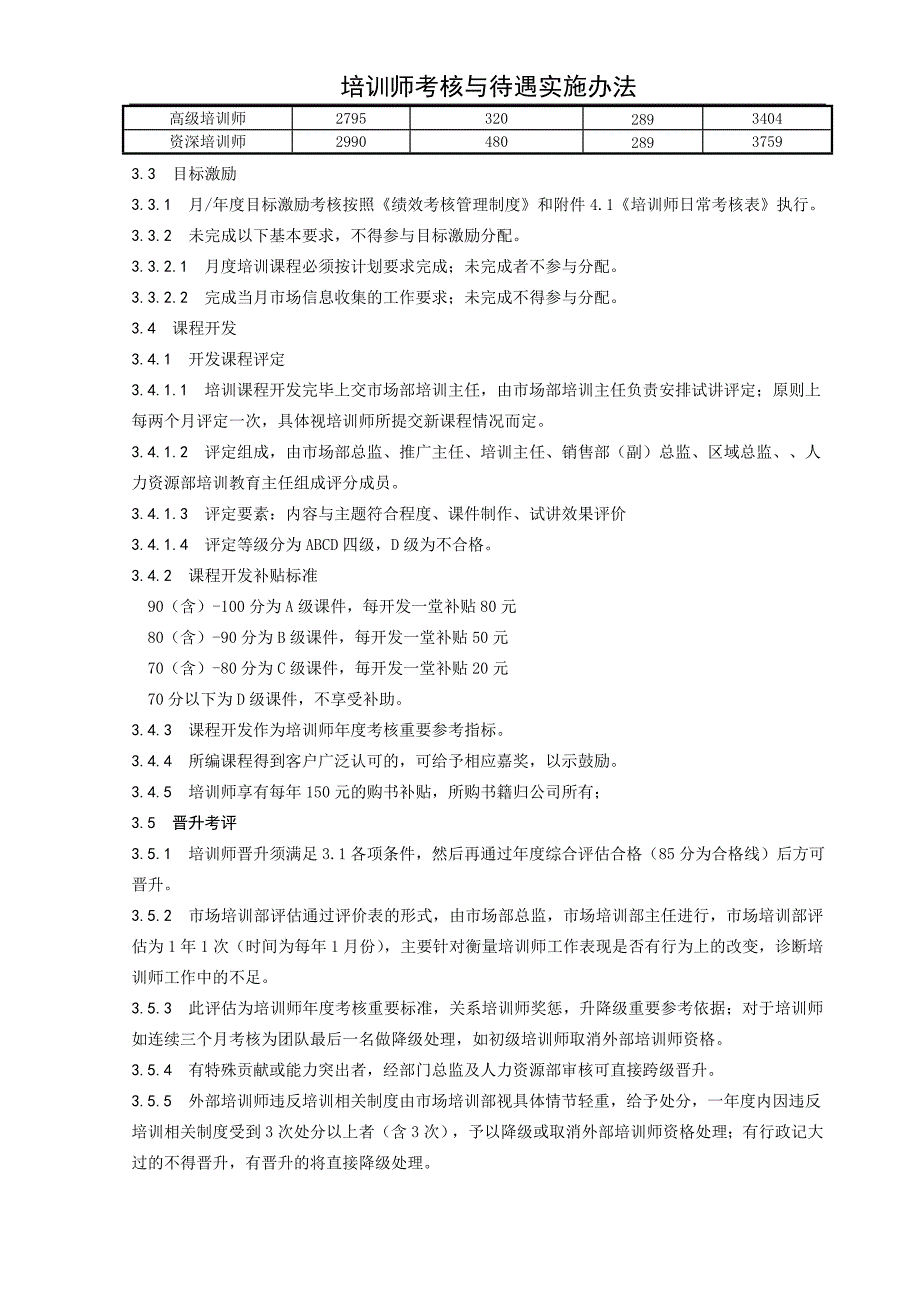 【规章制度】培训师考核与待遇实施办法.doc_第2页