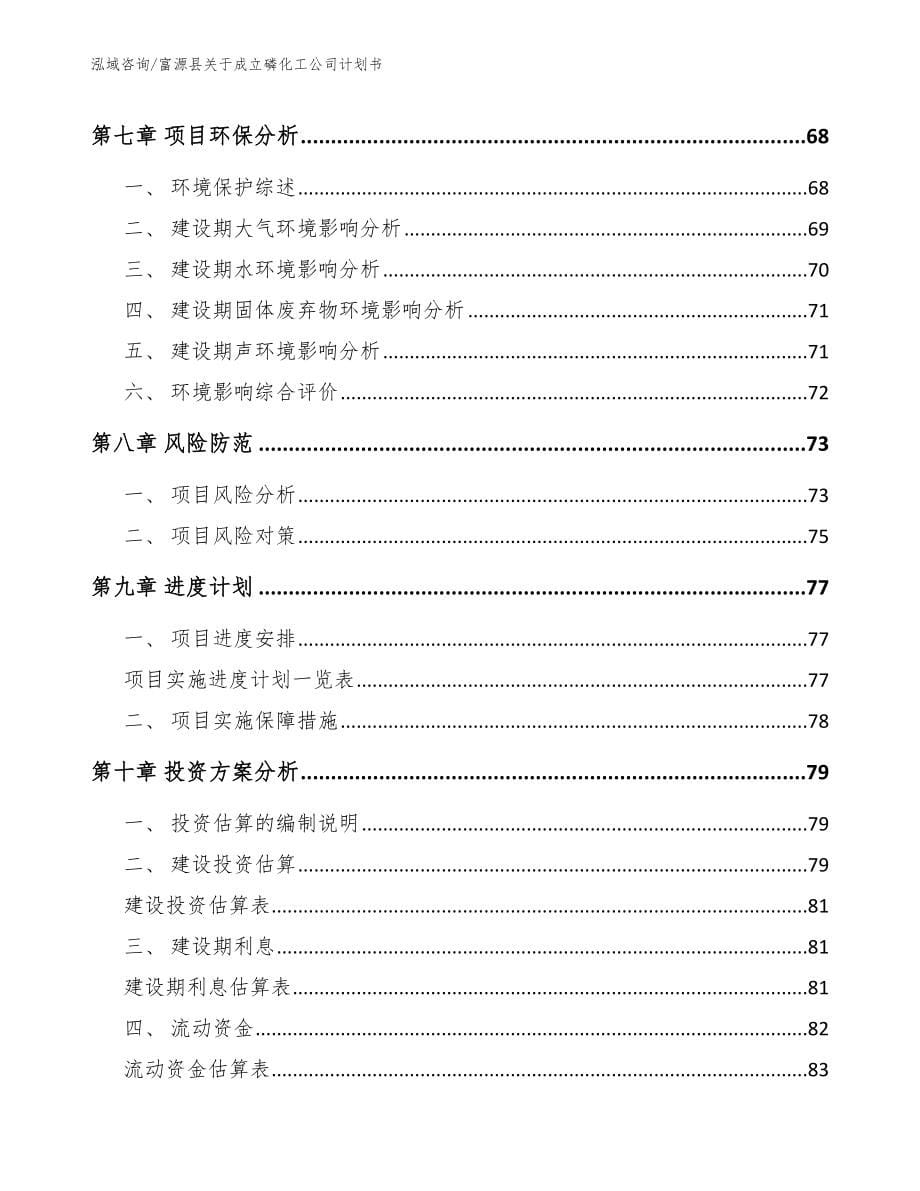 富源县关于成立磷化工公司计划书_第5页