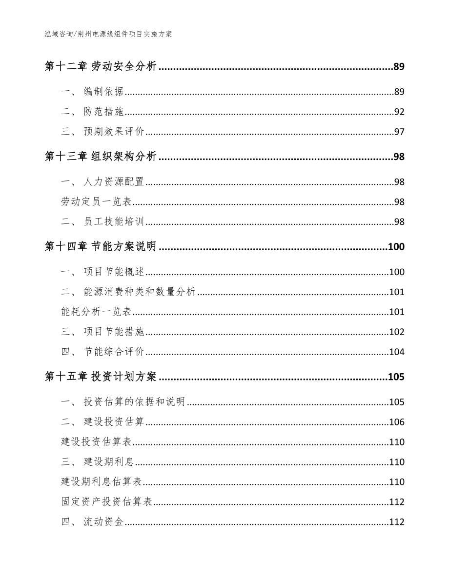 荆州电源线组件项目实施方案（模板参考）_第5页