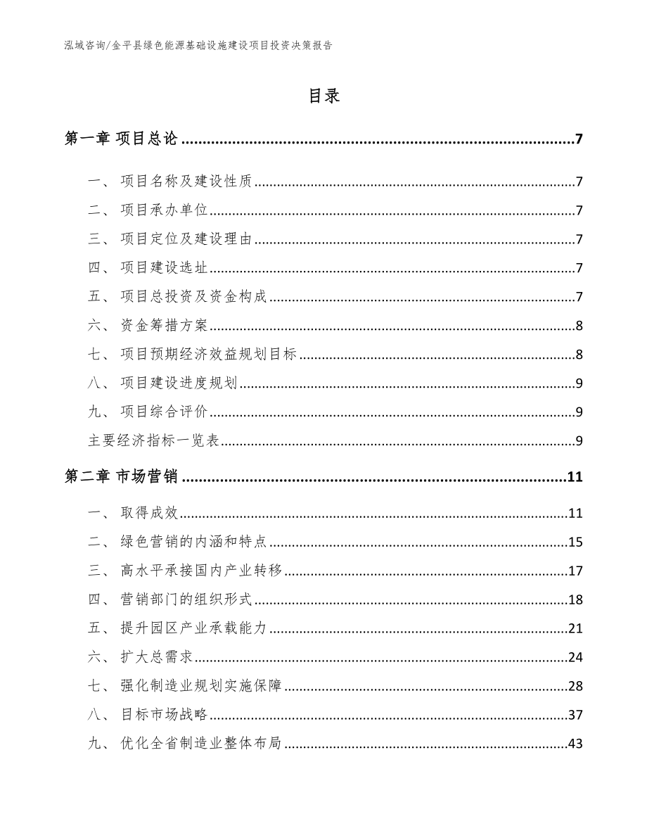 金平县绿色能源基础设施建设项目投资决策报告_参考范文_第2页