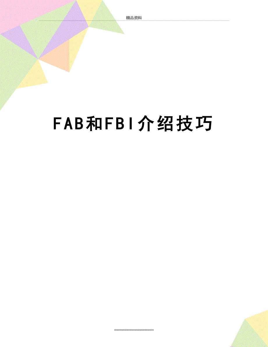 最新FAB和FBI介绍技巧_第1页