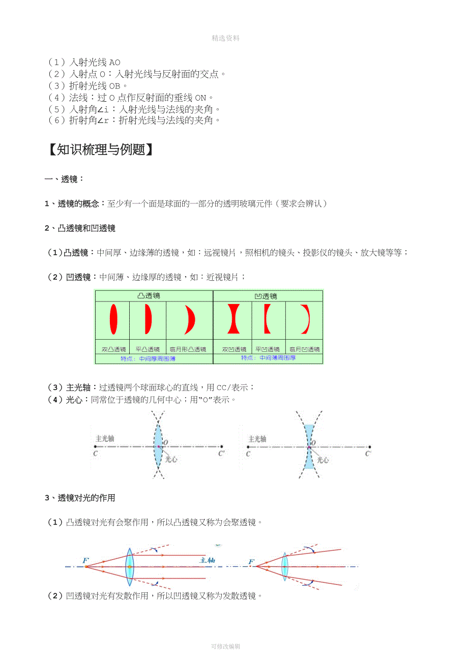 初中物理八年级上册五透镜及其应用知识点复习教案.doc_第2页