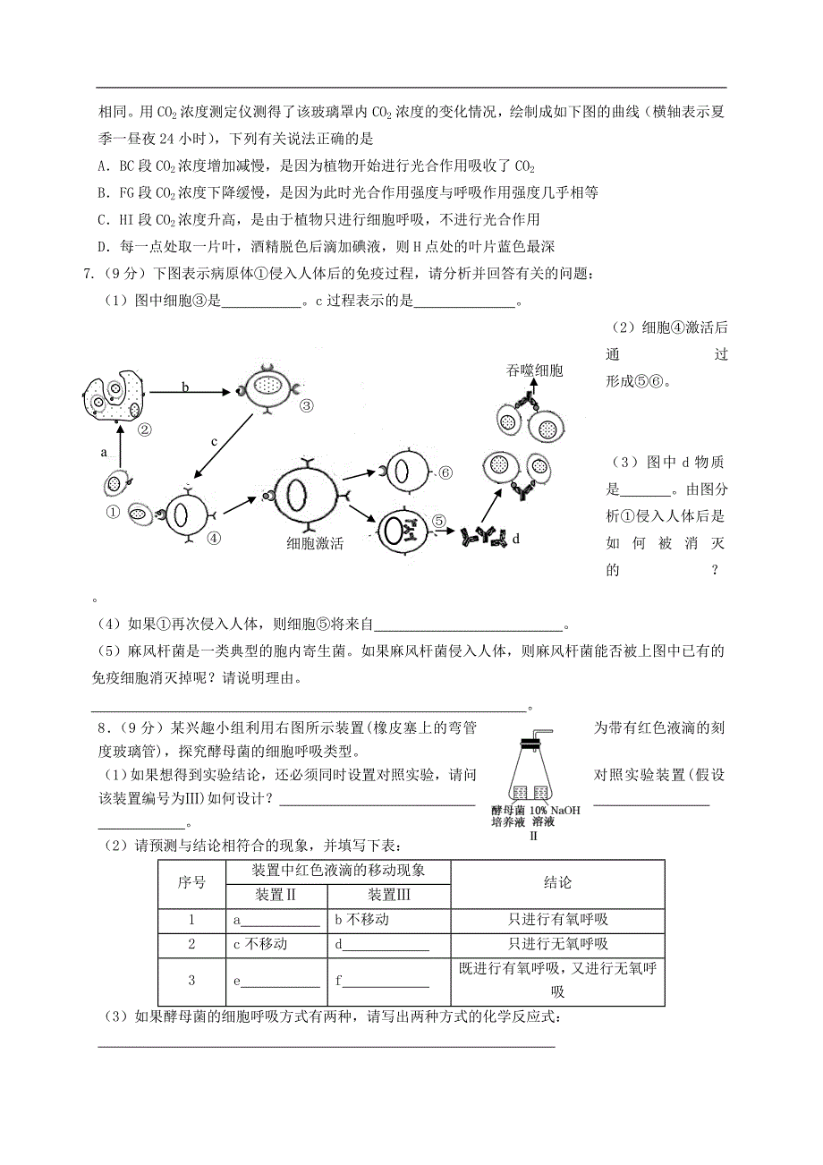 天津市渤海石油第一中学2013届高三模拟生物试题_第2页