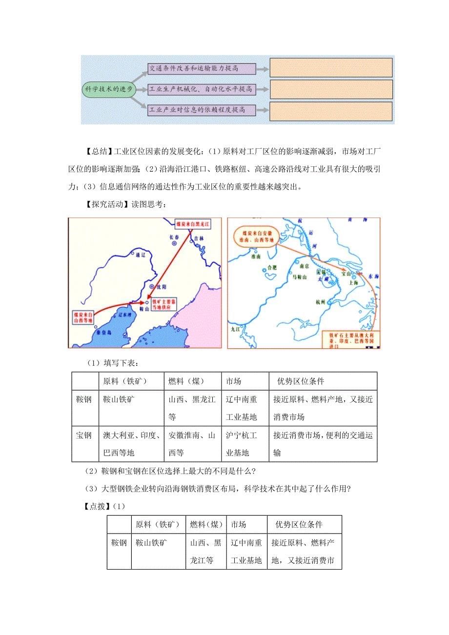 地理②必修41《工业的区位因素与区位选择》教案.doc_第5页