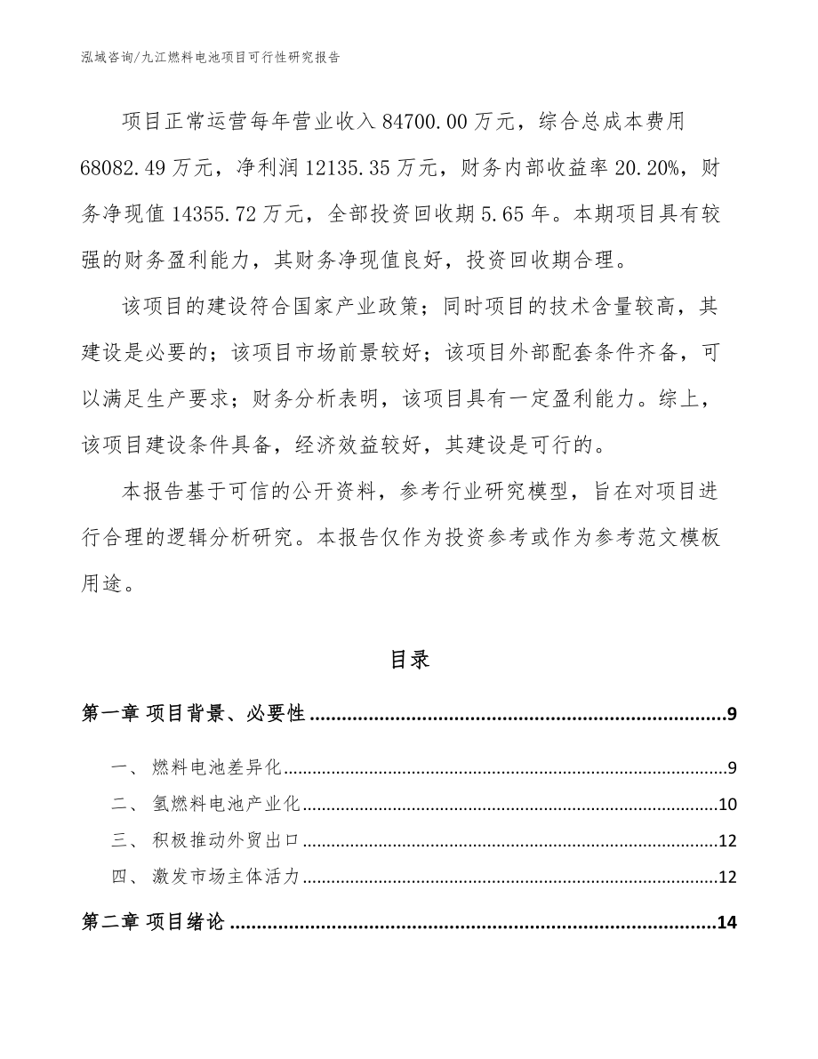 九江燃料电池项目可行性研究报告_第2页