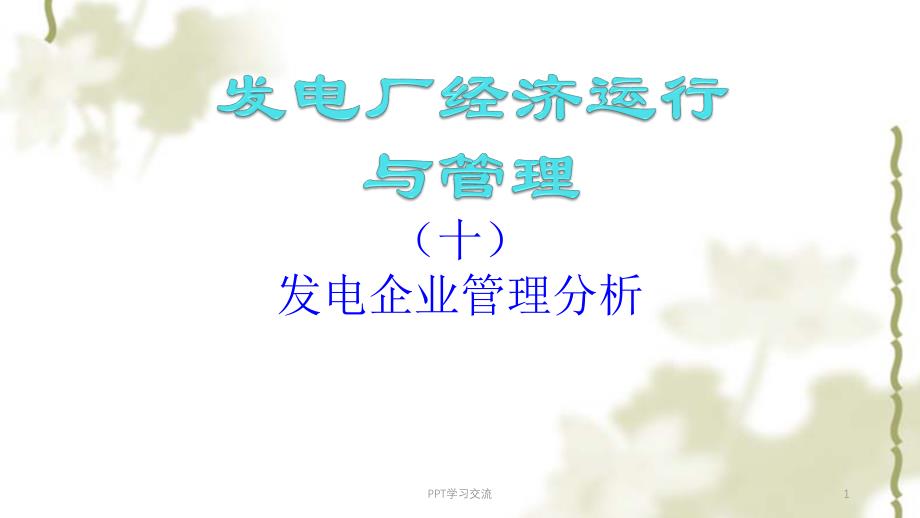 发电厂经济运行与管理课件_第1页