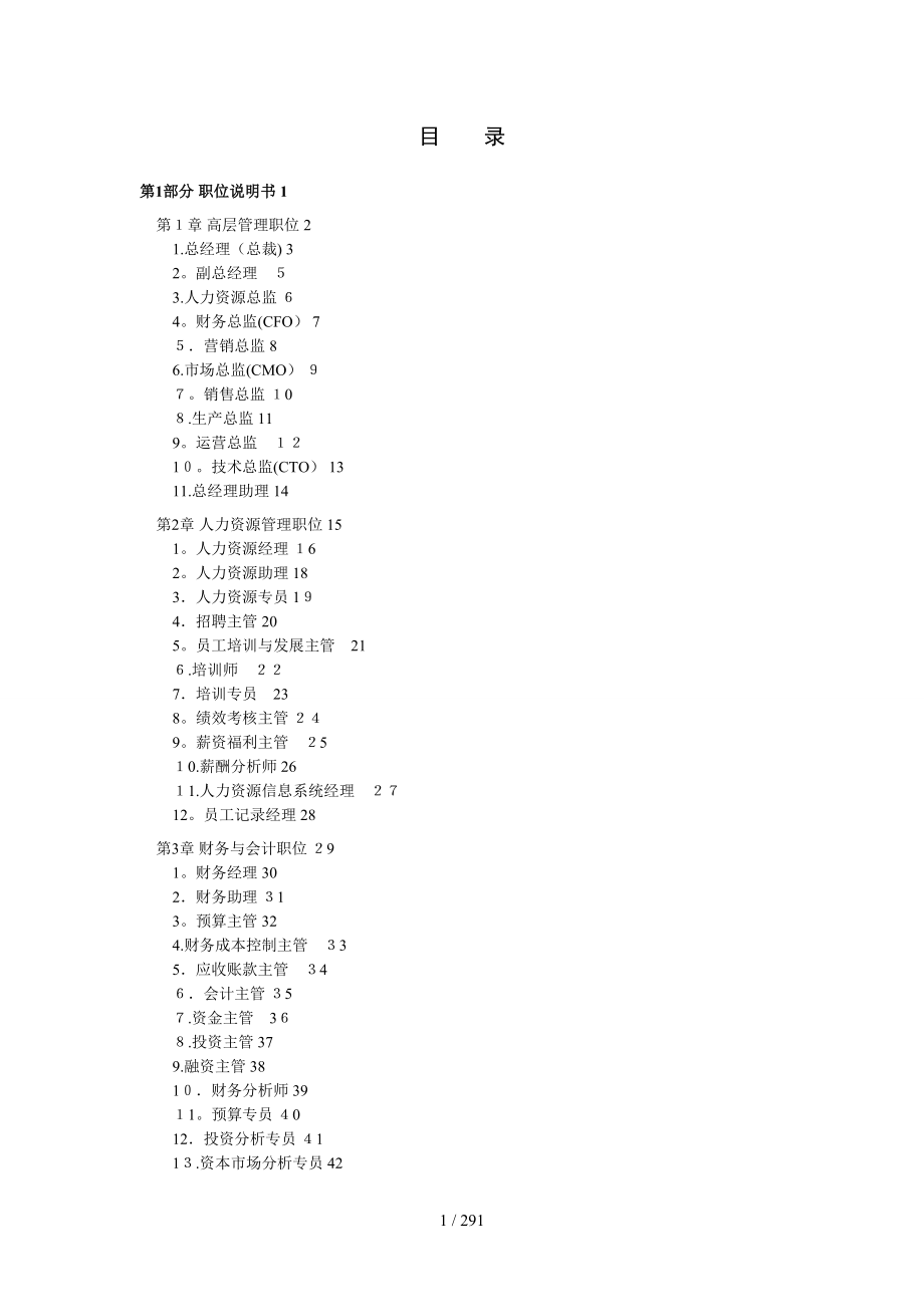 300余个岗位说明书模版和绩效考核范本_第1页