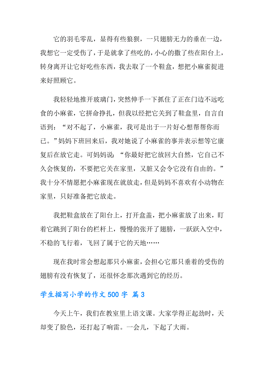 2022年实用的学生描写小学的作文500字三篇_第3页