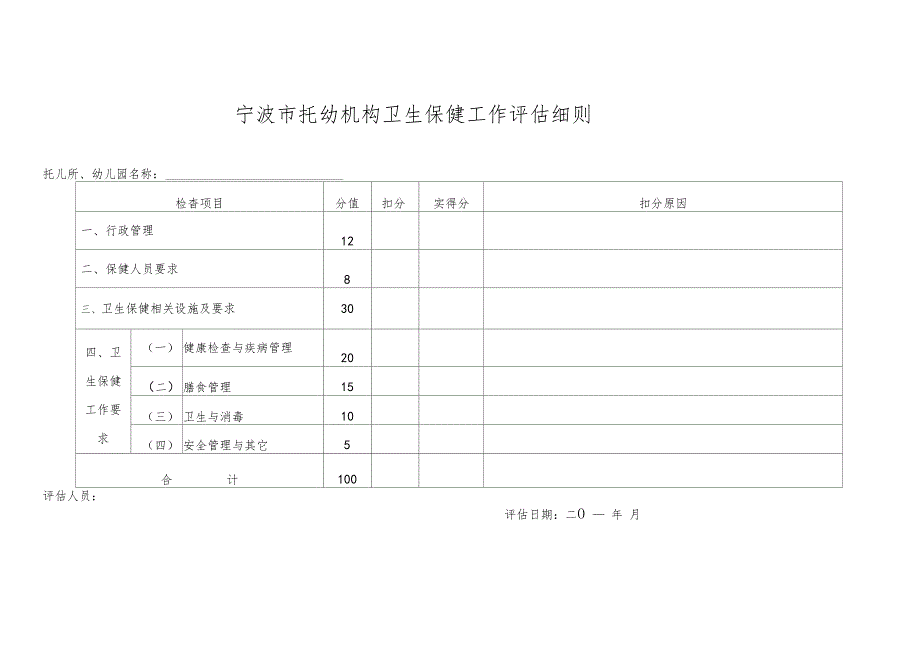 宁波托幼机构卫生保健工作评价细则_第2页