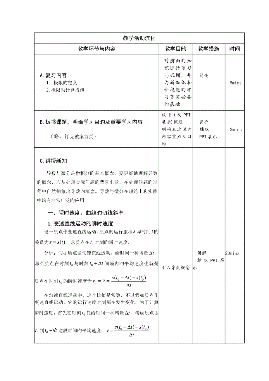 高等数学导数的概念教案_第2页