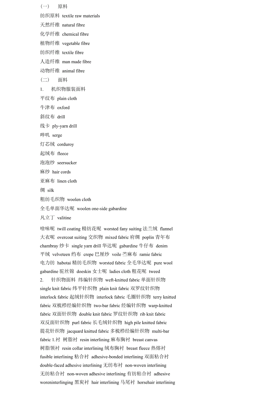 面料名称及面料成份中英文确认表_第2页