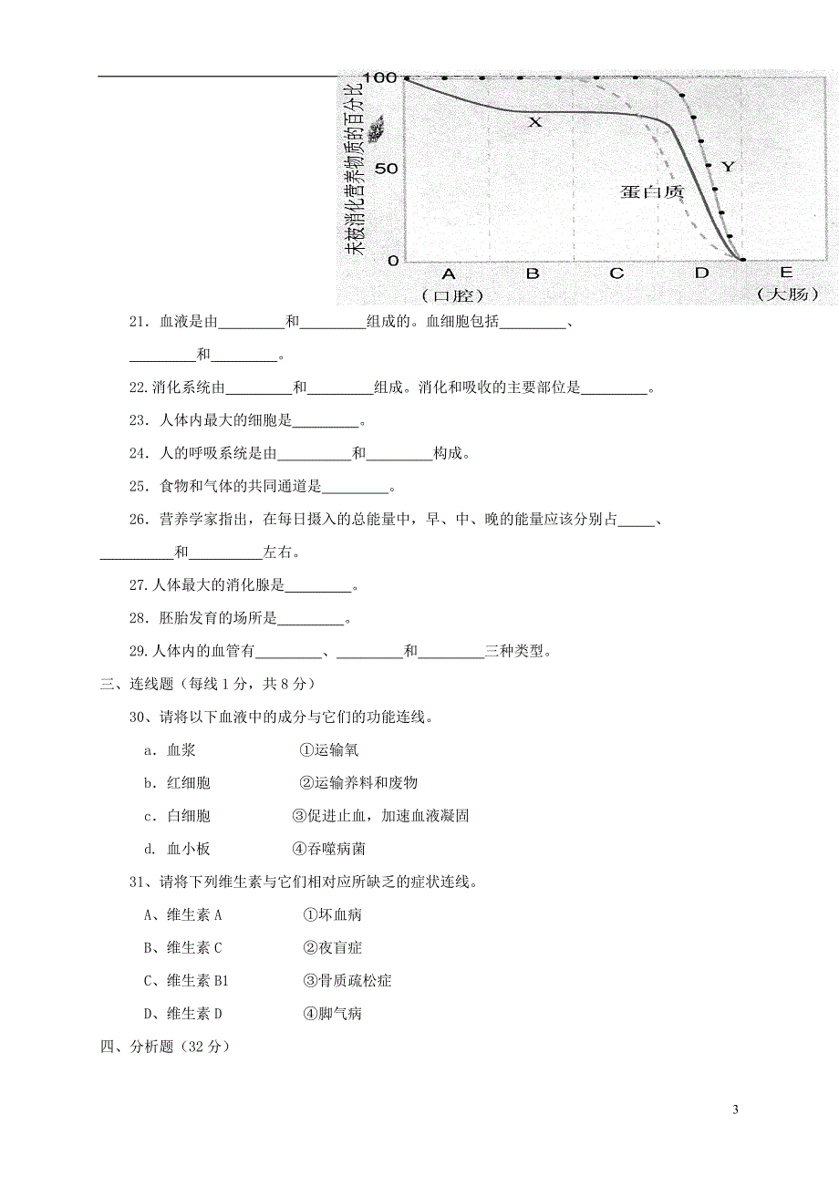 甘肃省定西市临洮县2016-2017学年七年级生物下学期期中试题_第3页