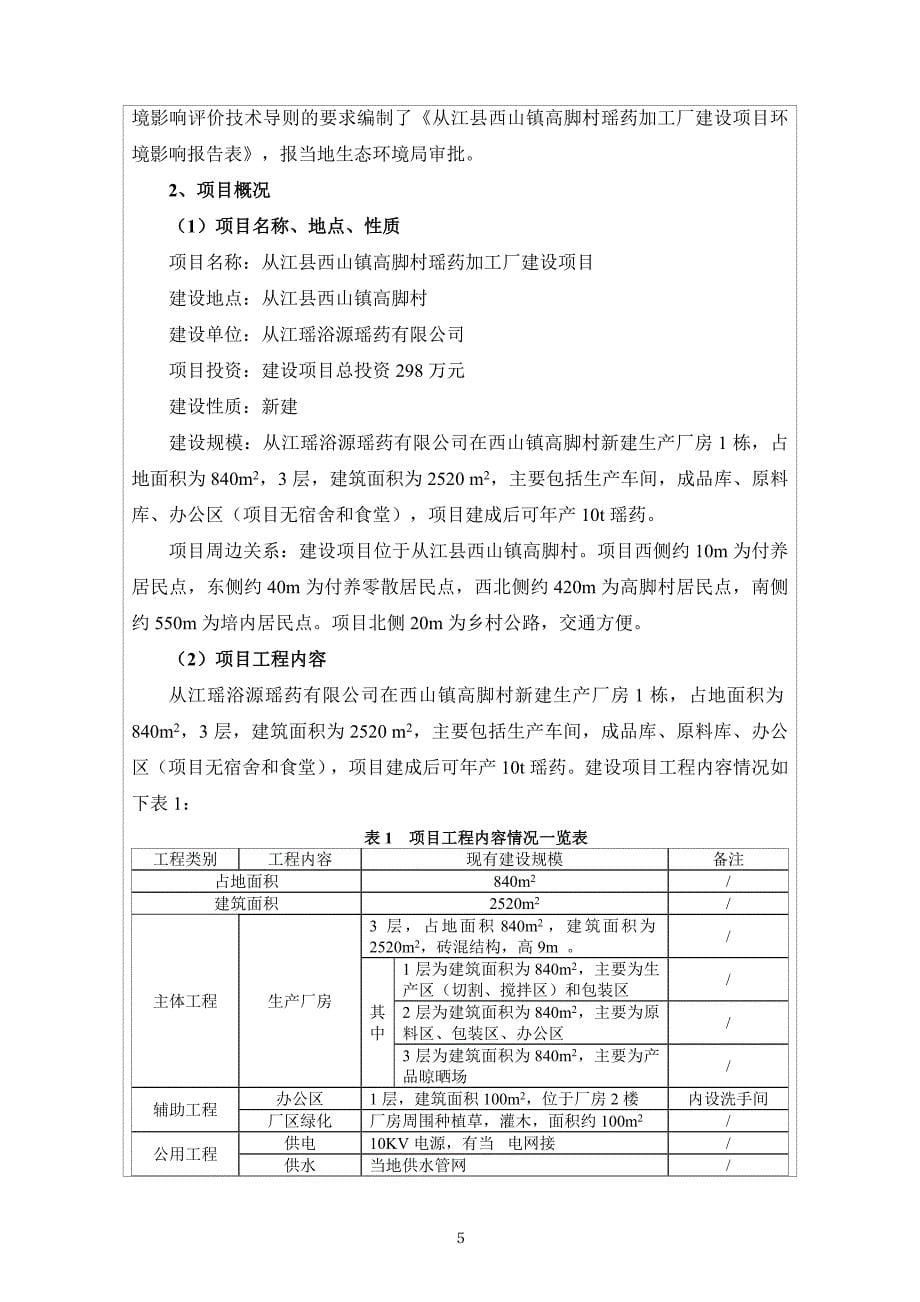 从江县西山镇高脚村瑶药加工厂建设项目环评报告.doc_第5页