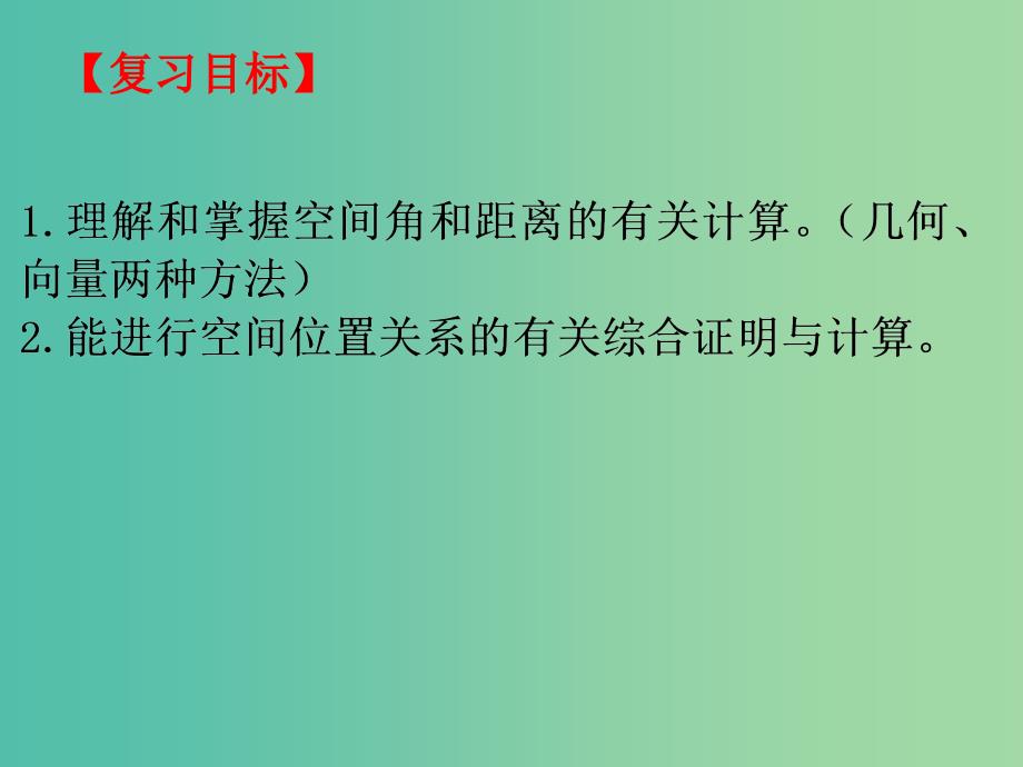 高考数学二轮复习 立体几何 8.6 空间中的距离课件 理.ppt_第2页