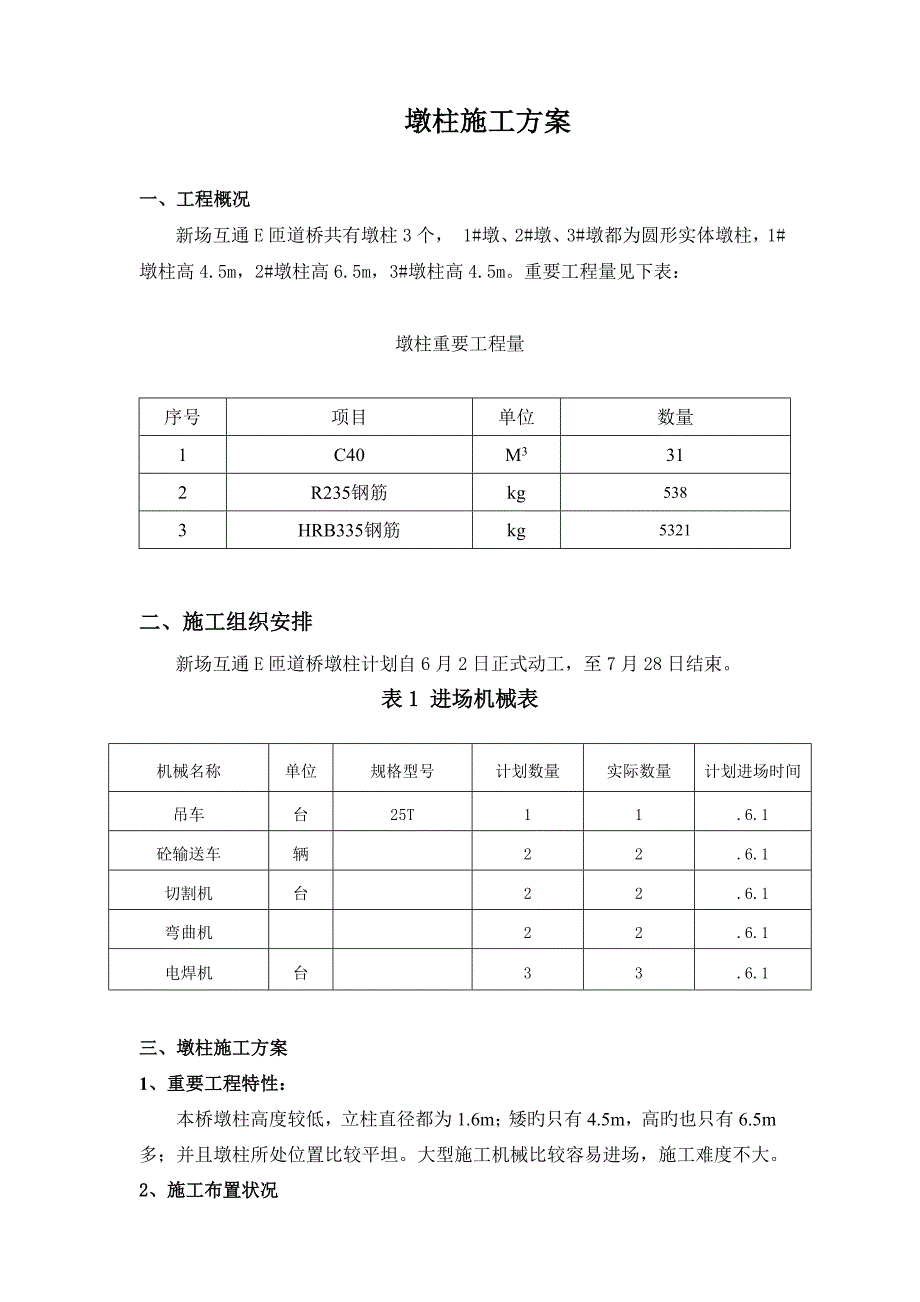 新场互通E匝道桥墩柱开工报告.doc_第1页