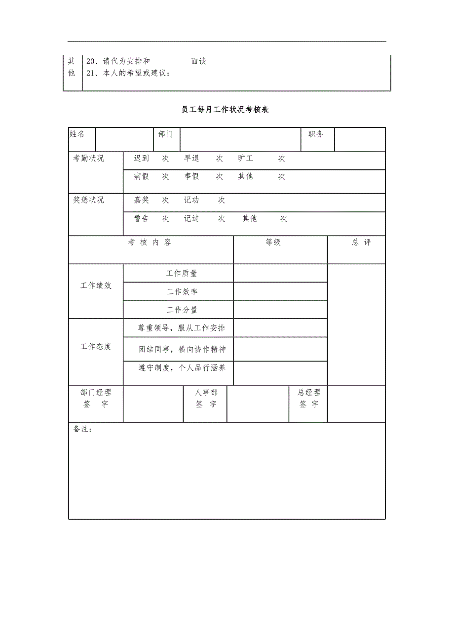 员工绩效考核表（范文）_第4页