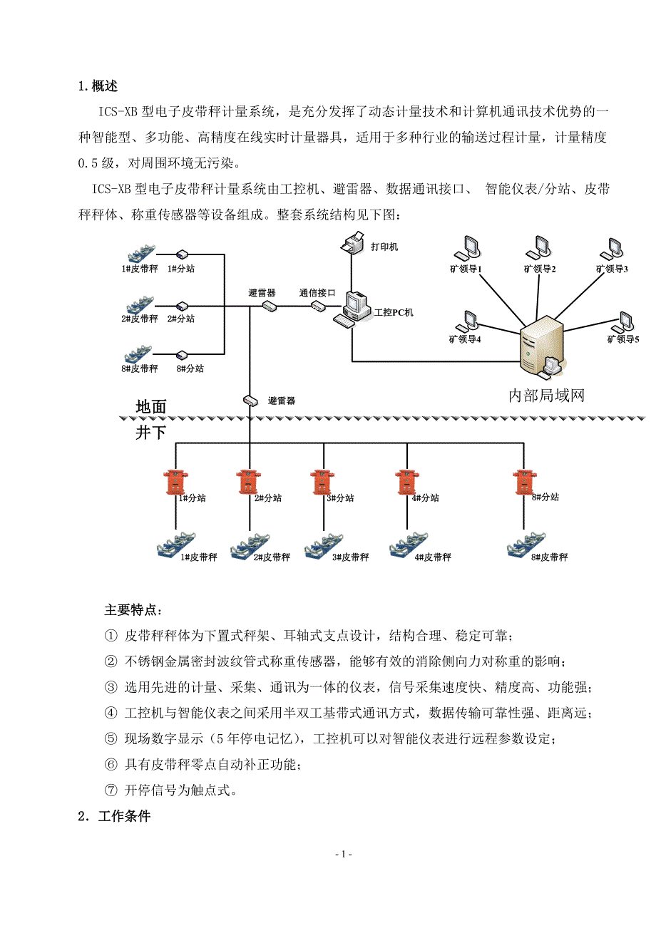 环网电子皮带秤使用说明书(井下)_第1页