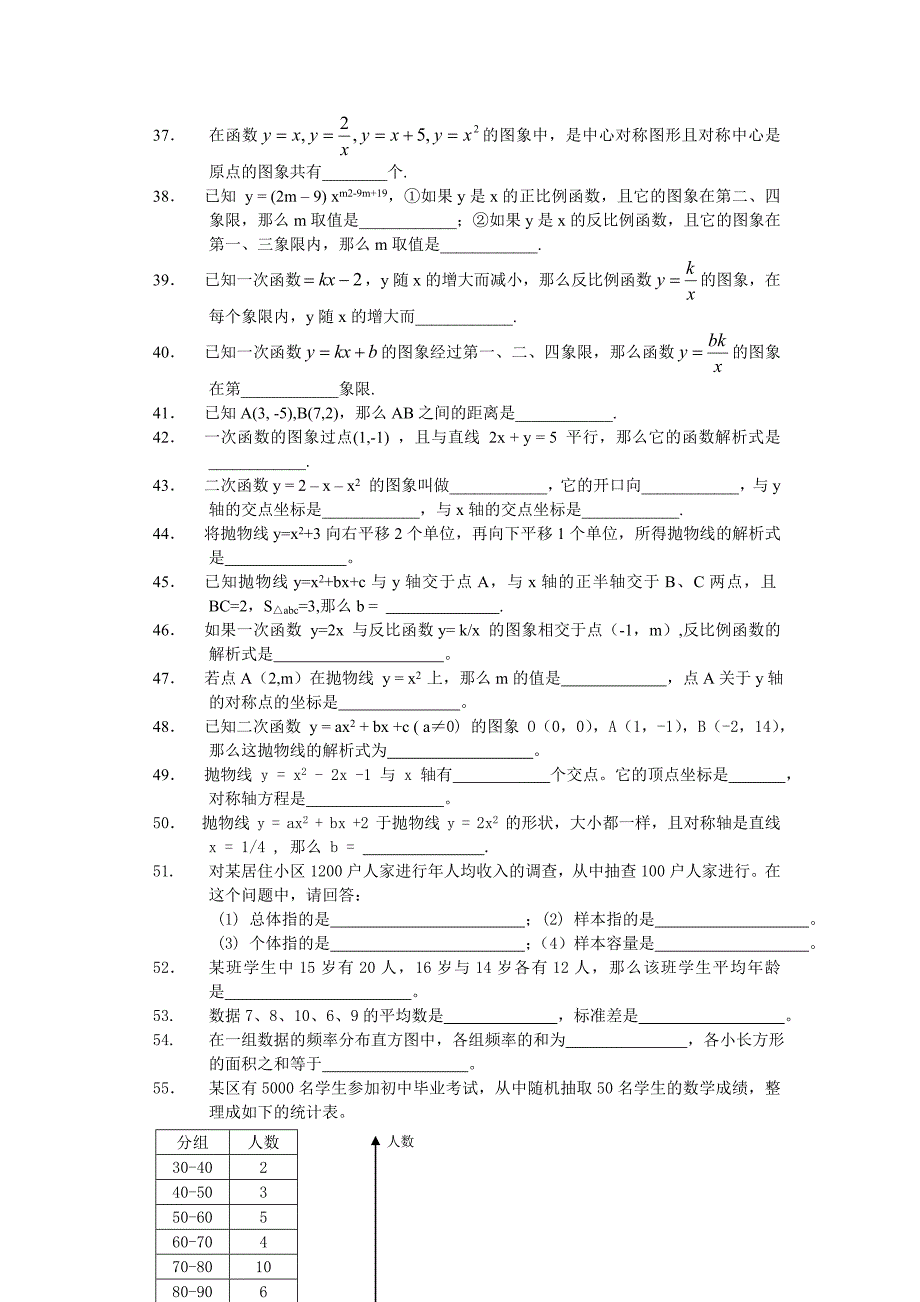 初中代数基础知识训练_第3页