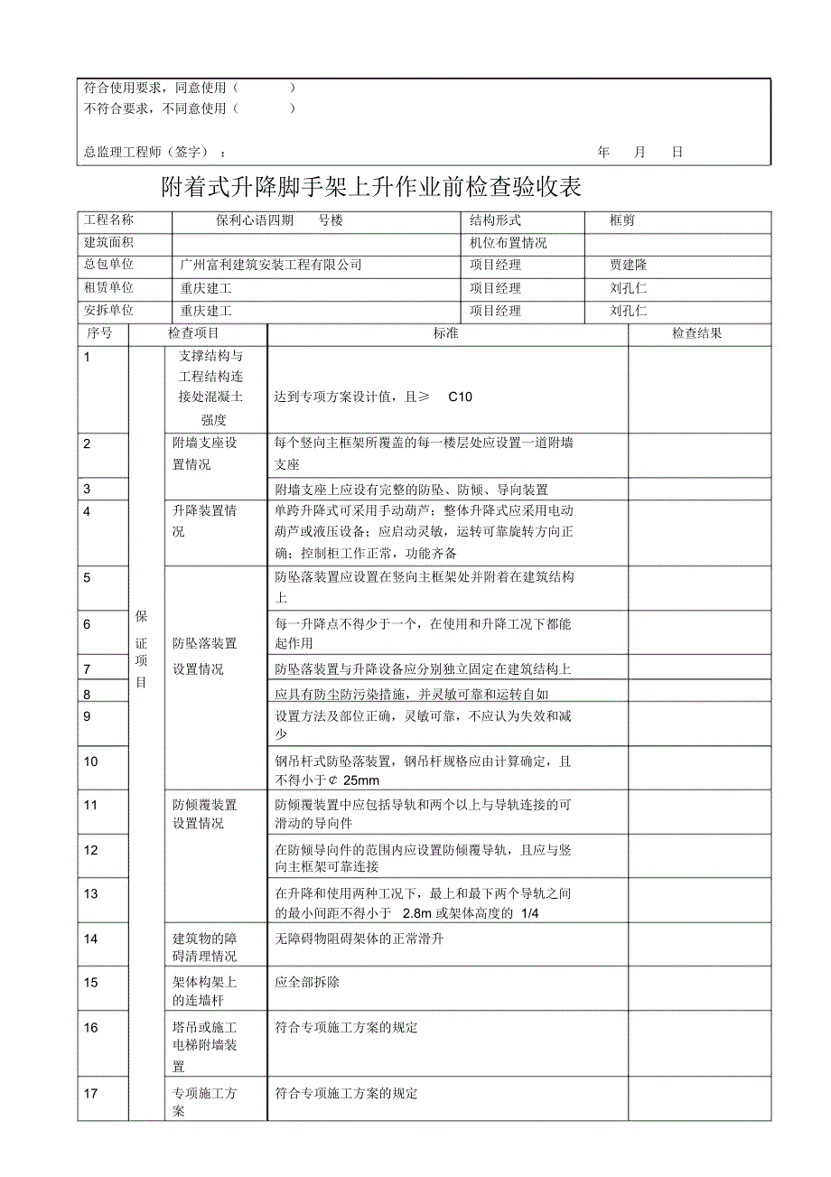 附着式升降脚手架检查验收表_第3页