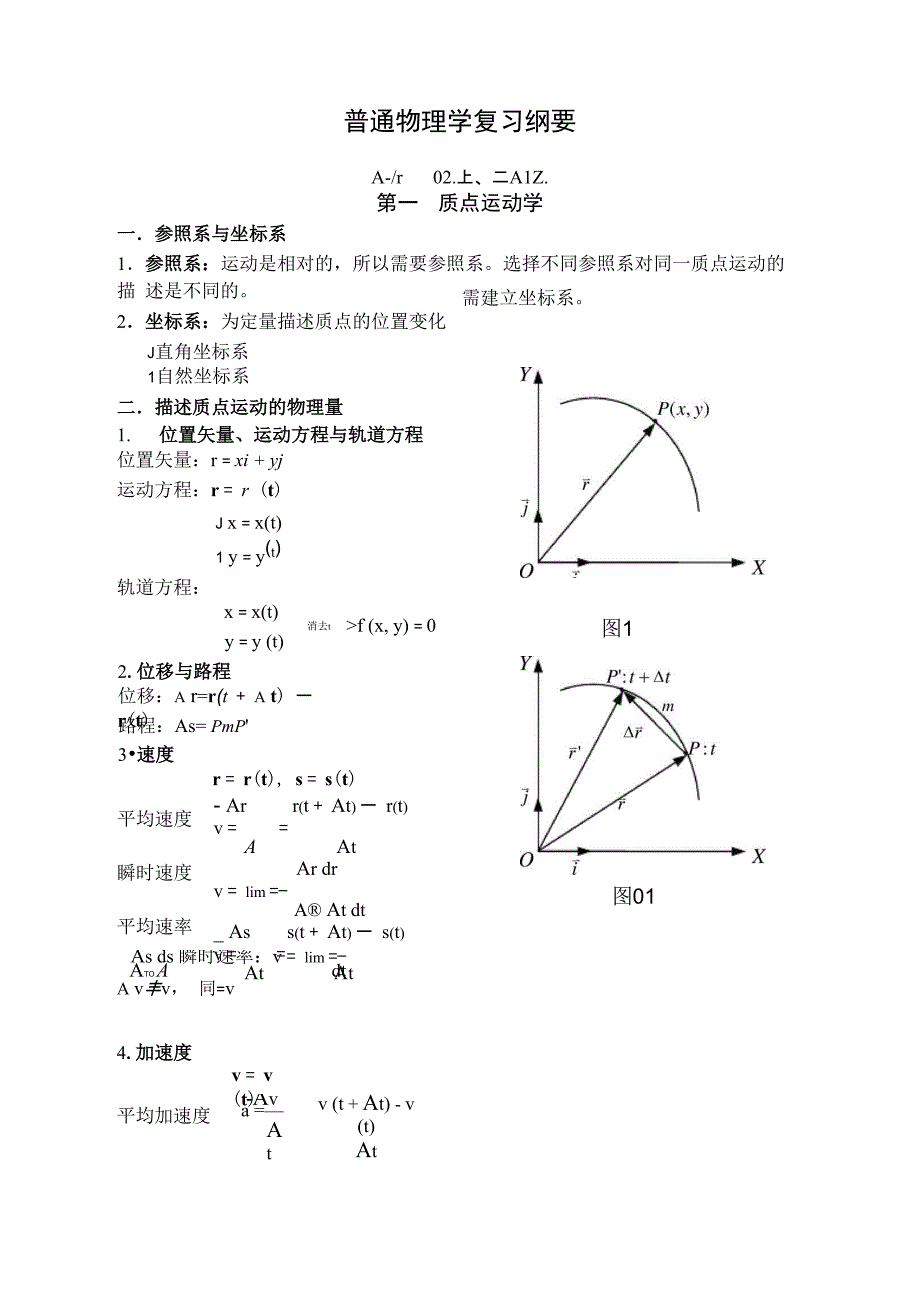 普通物理学复习纲要1_第1页