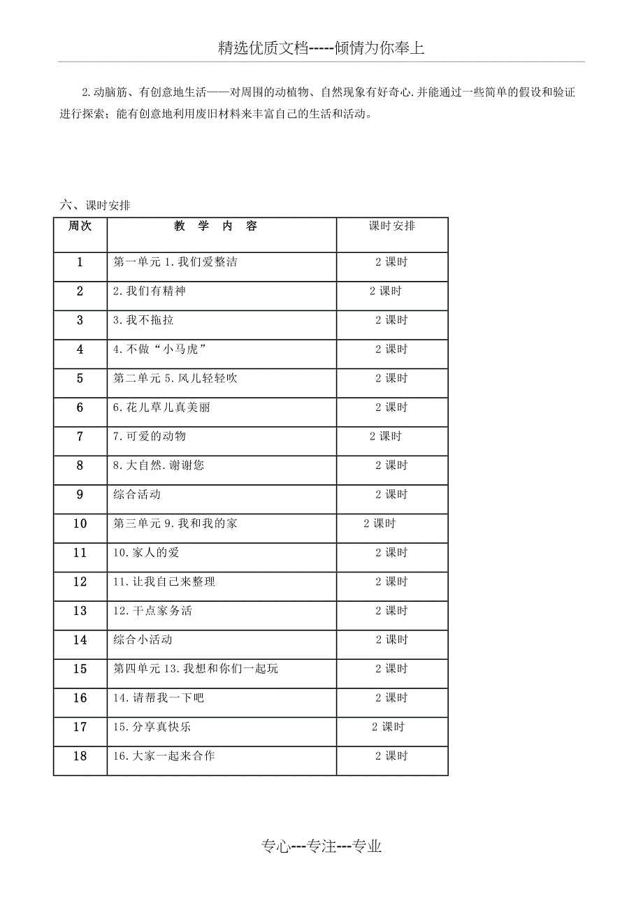 人教版一年级下册《道德与法治》教学计划及教案(共27页)_第2页