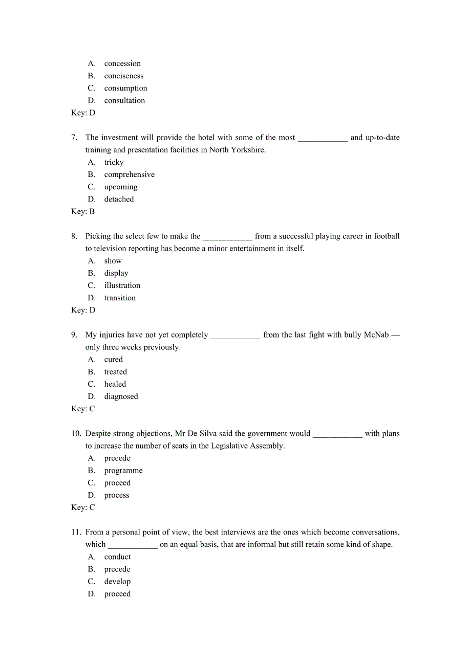 大学英语4单选题库-北京工商大学18页_第2页