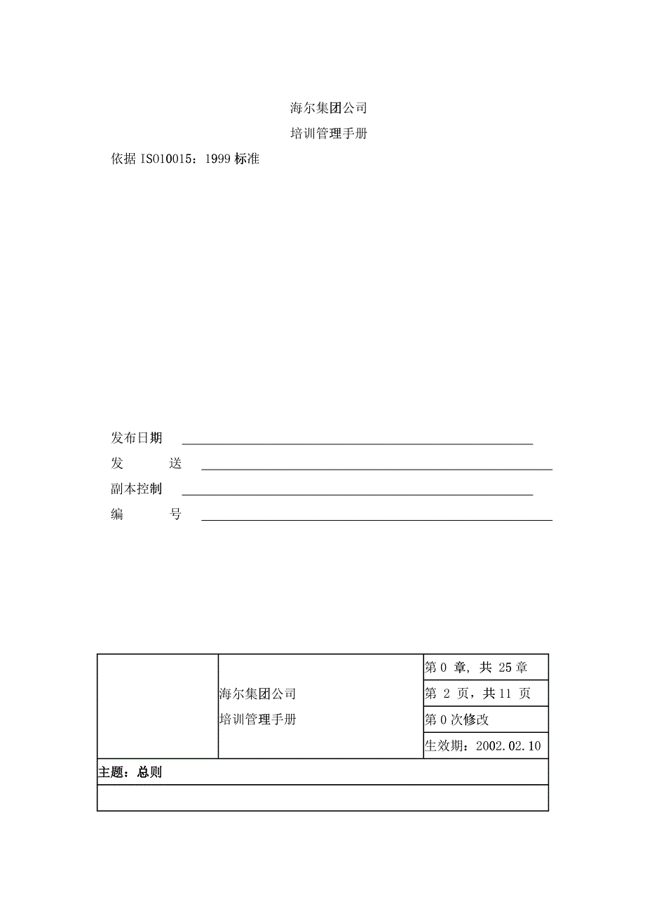 【品牌战略】海尔集团公司培训管理手册_第1页