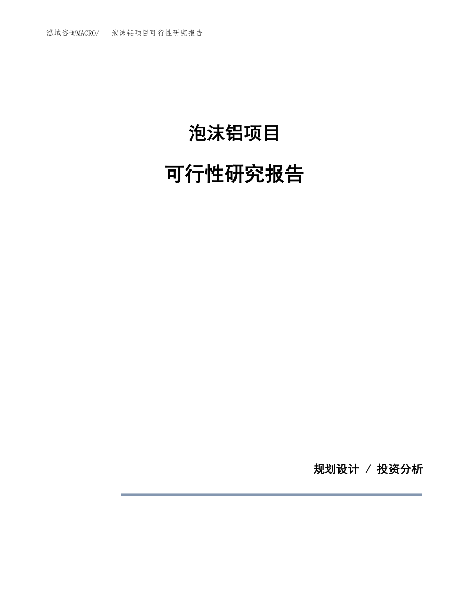 泡沫铝项目可行性研究报告（总投资11000万元）（46亩）.docx_第1页