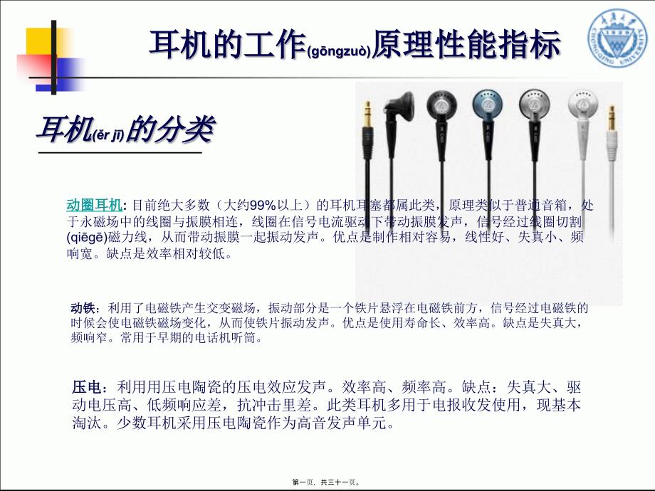 医学专题—动圈式耳机的工作原理及特性6645_第1页