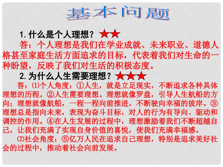 福建省惠安县中考政治 专题复习二十五 选择希望人生课件_第3页