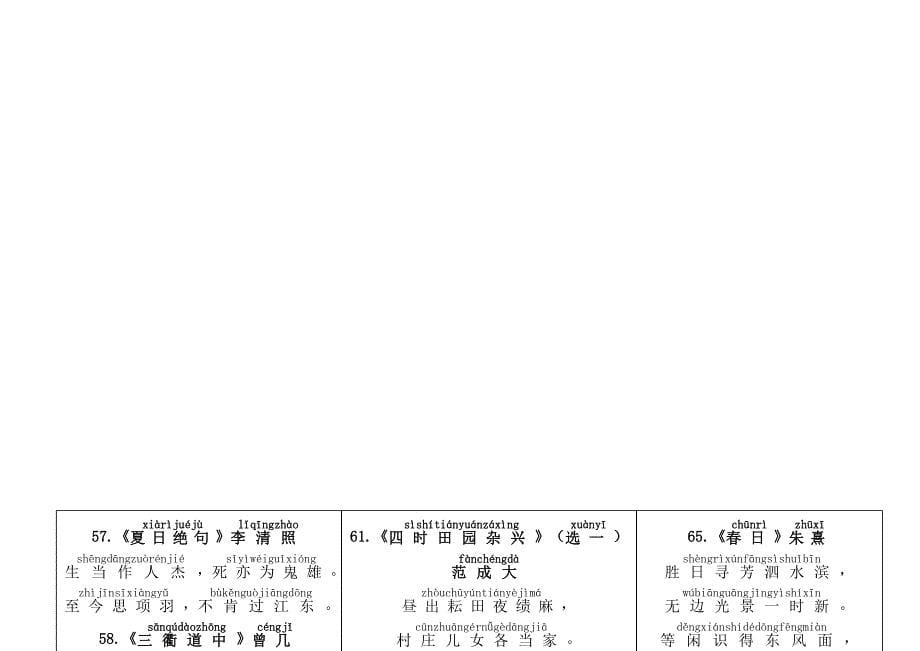 2013人教新课标小学生必背古诗75首(带拼音打印版)_第5页