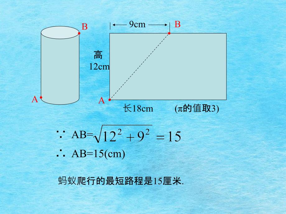 人教版八年级数学下册第17章勾股定理的应用最短路径问题ppt课件_第4页