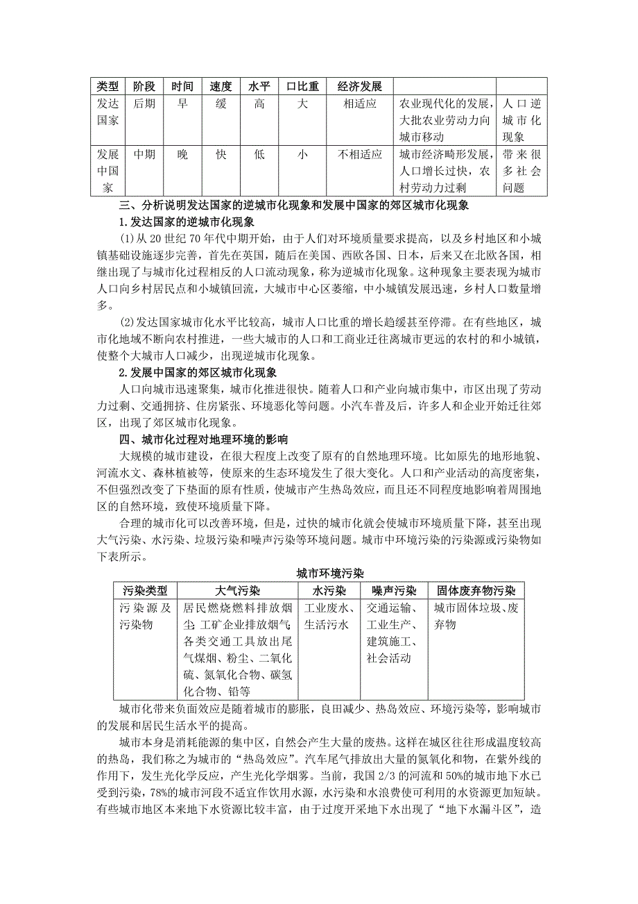 精校版地理人教版必修2课堂探究学案：第二章第三节 城市化 Word版含解析_第2页