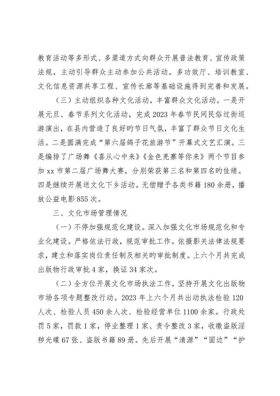 乡镇文新广局上半年工作总结及下半年工作安排_第3页