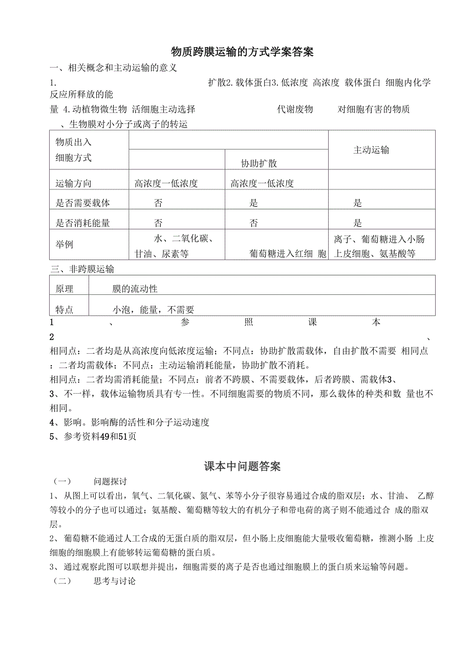 物质跨膜运输方式学案_第3页