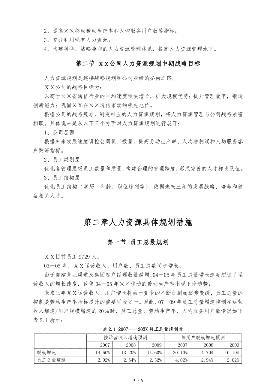 XX通信公司HR规划报告_第3页