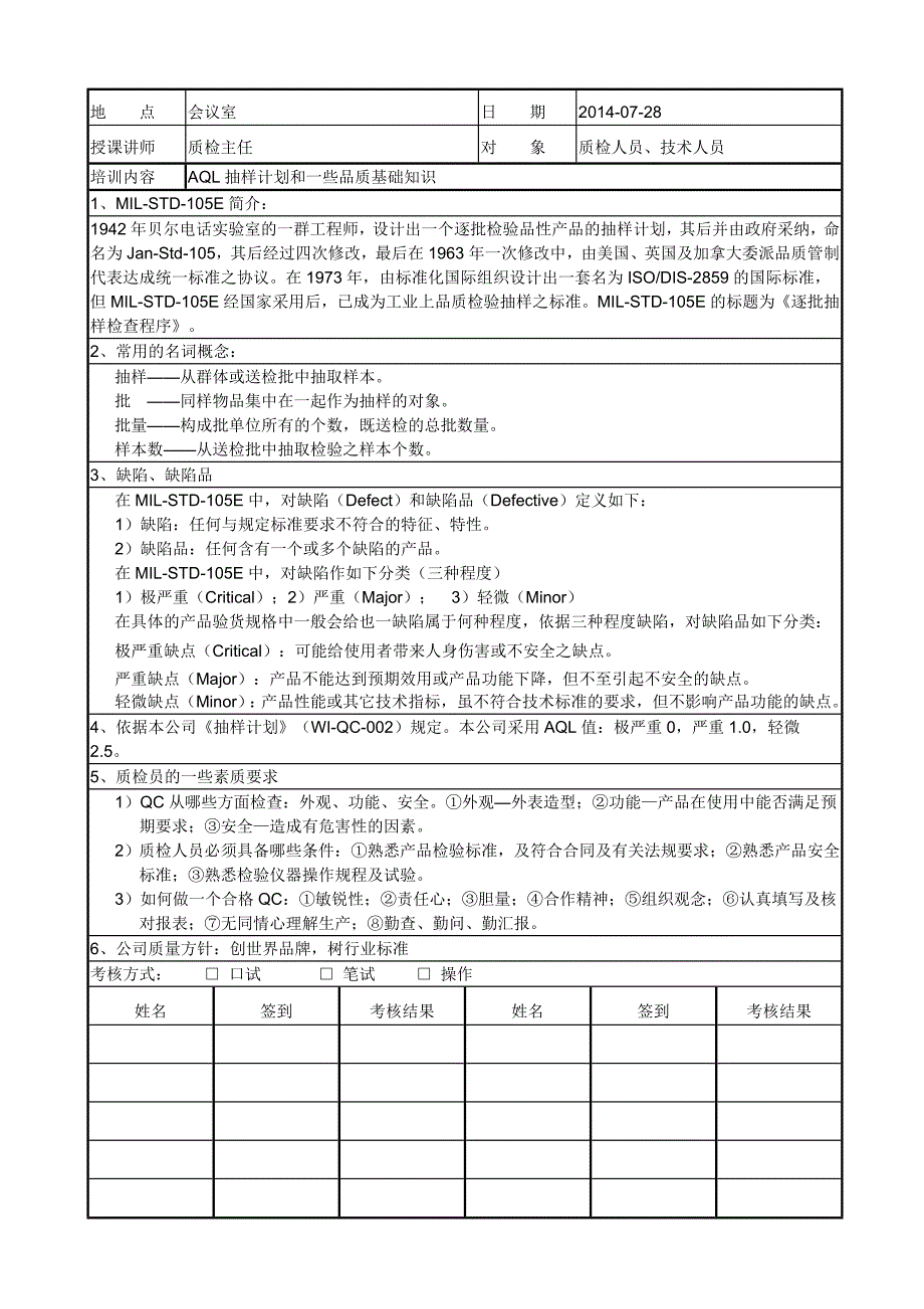 qc培训记录表_第1页