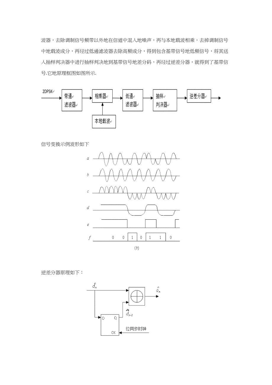 基于system-view的pcm-2dpsk-仿真及系统抗噪声性能测试实验报告_第5页