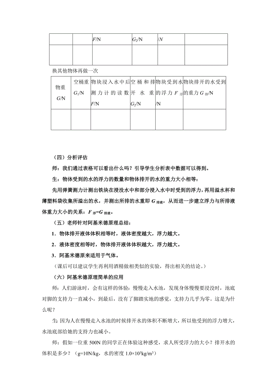 阿基米德原理案例教学设计_第3页