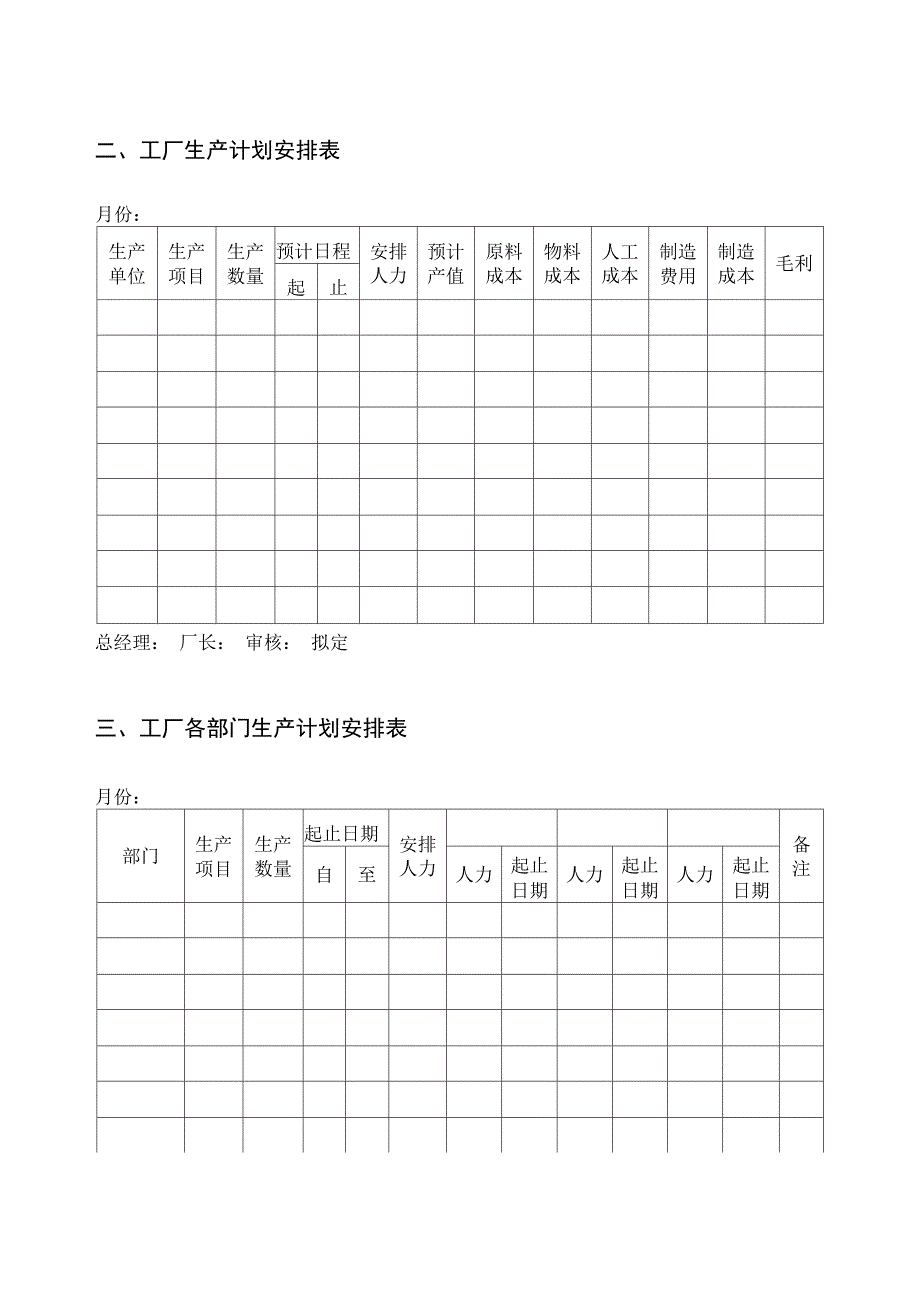 工厂生产计划表格_第2页