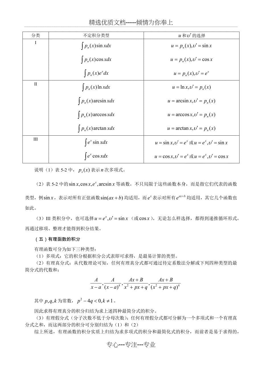 不定积分的例题分析及解法(共34页)_第5页