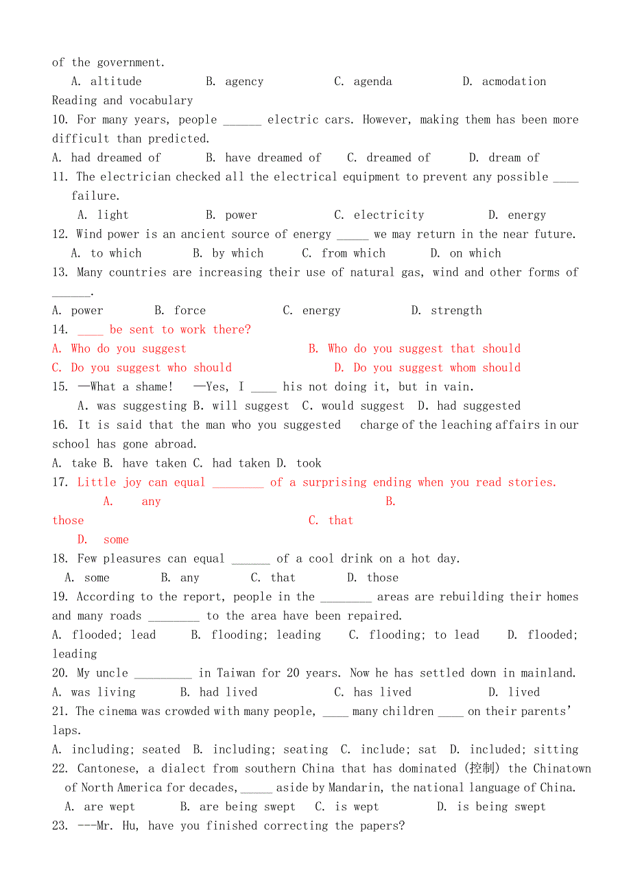 2022年高中英语 Module6 Old and New词汇练习 外研版必修3_第2页