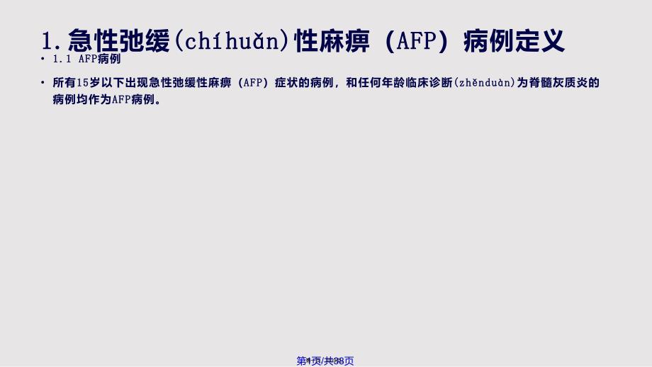 AFP病例定义及监测实用教案_第1页