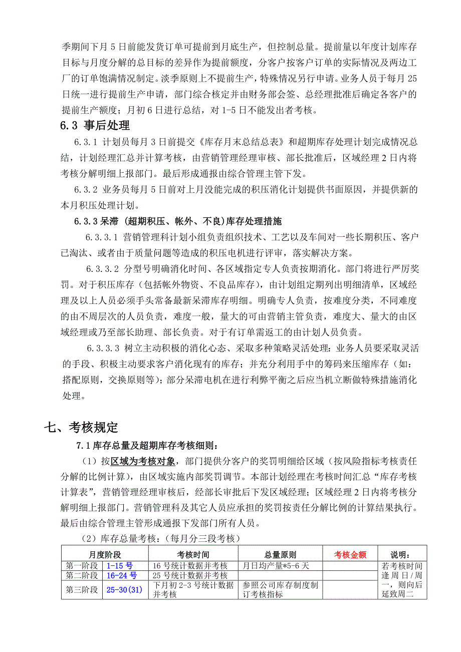 营销中心库存控制管理制度库存总量及超期库存考核细则_第4页