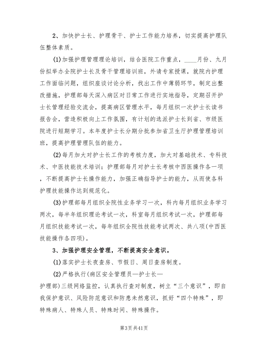 医院护理部工作计划精编(12篇)_第3页